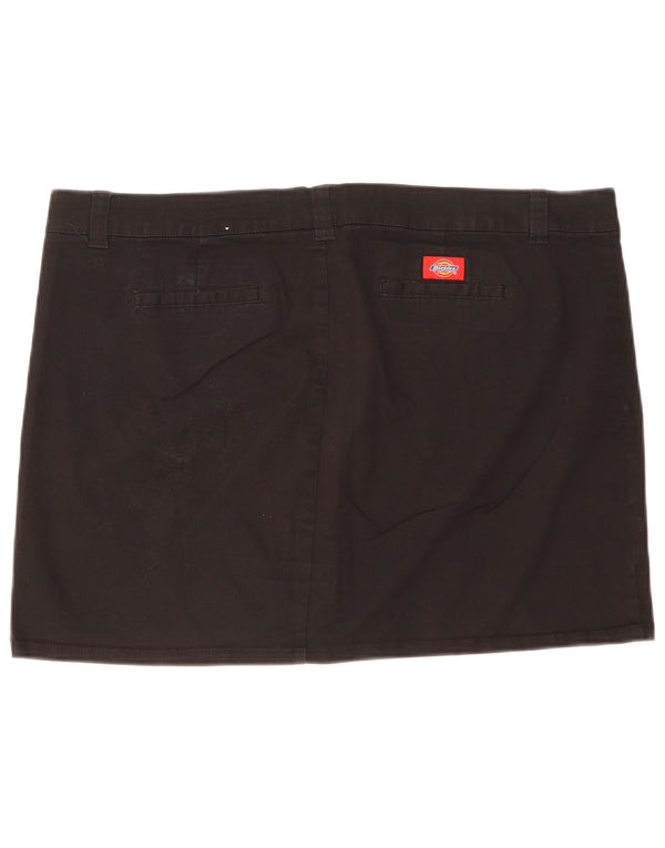 Dickies Damen gerader Rock US 22 3XL W44 schwarze Baumwolle