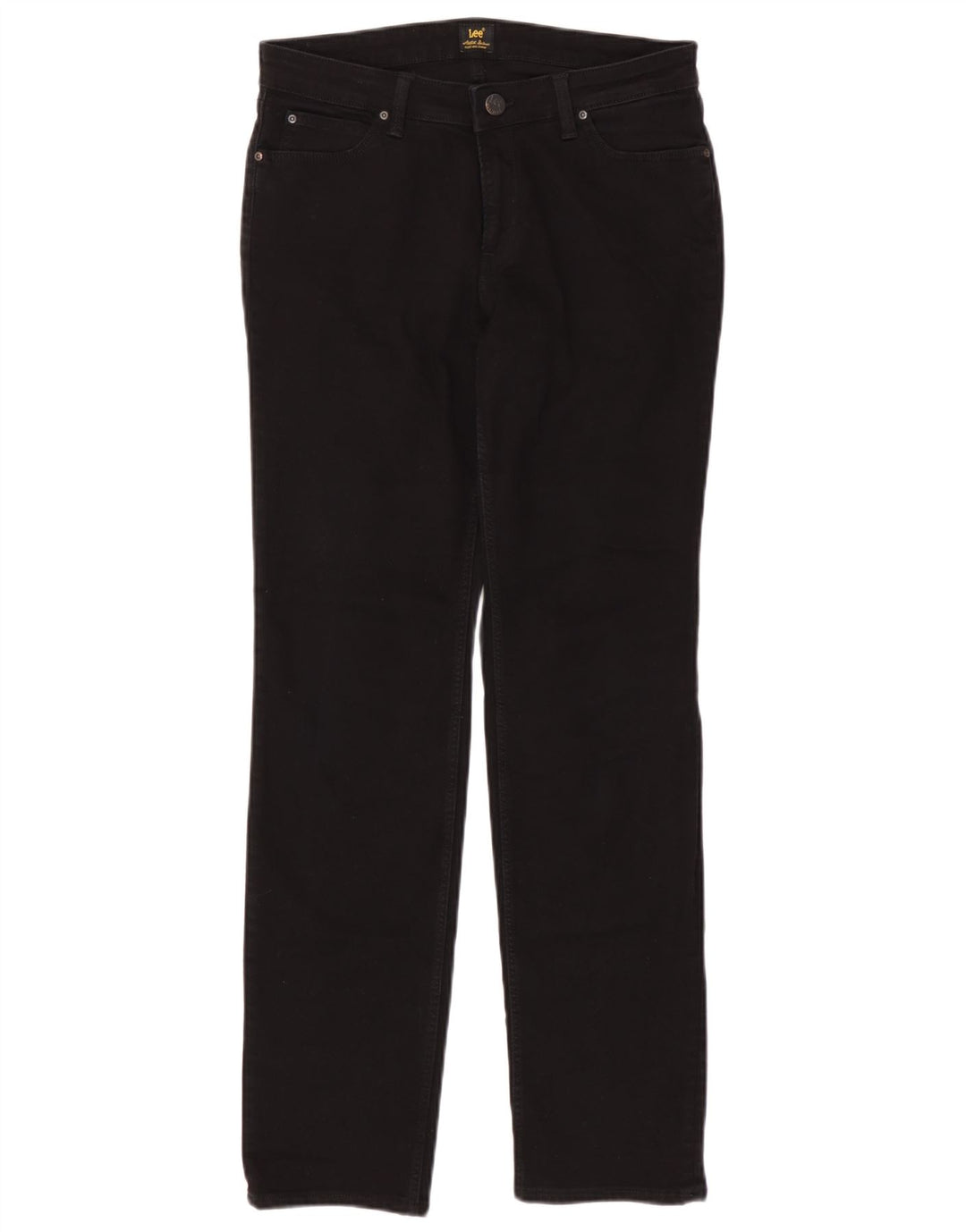 Lee Damen Marion Straight Jeans W31 L33 Schwarze Baumwolle