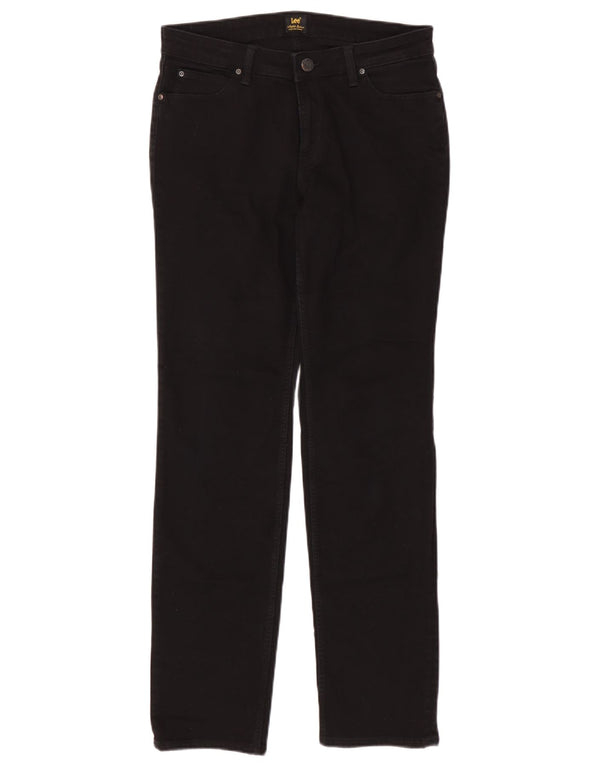 Lee Damen Marion Straight Jeans W31 L33 Schwarze Baumwolle