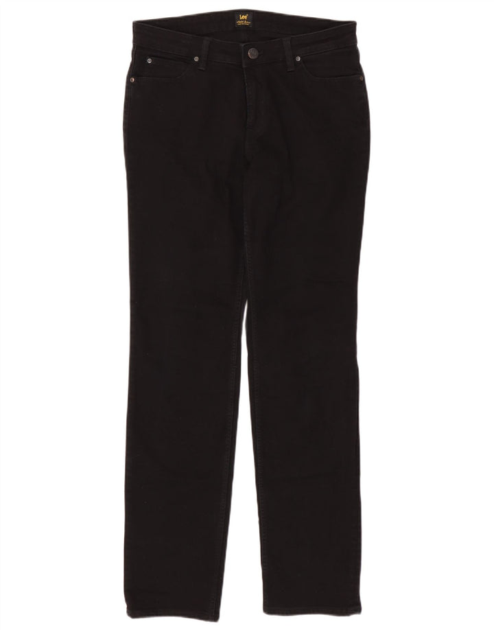 Lee Damen Marion Straight Jeans W31 L33 Schwarze Baumwolle