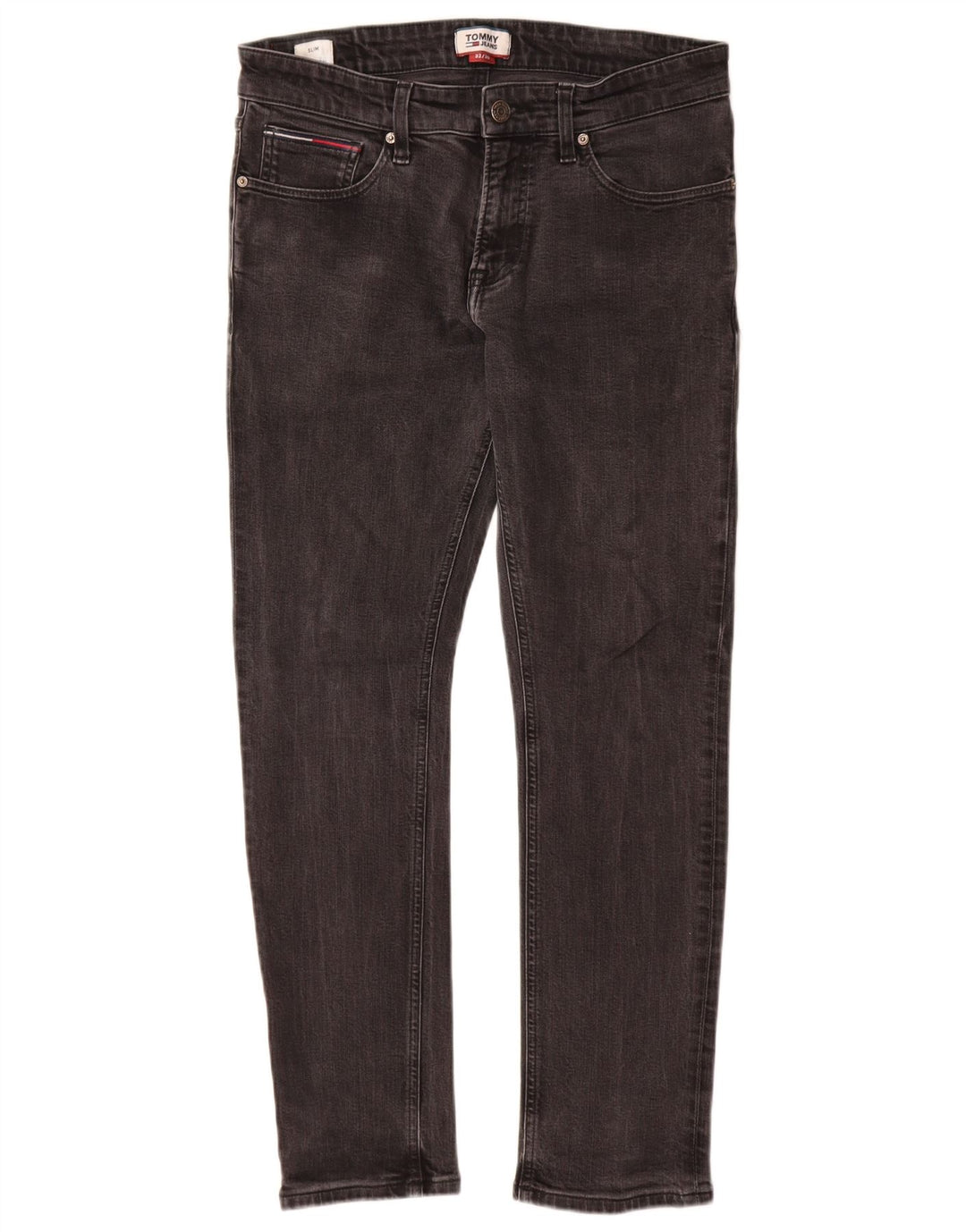 Tommy Hilfiger Herren Slim Jeans W32 L30 Graue Baumwolle