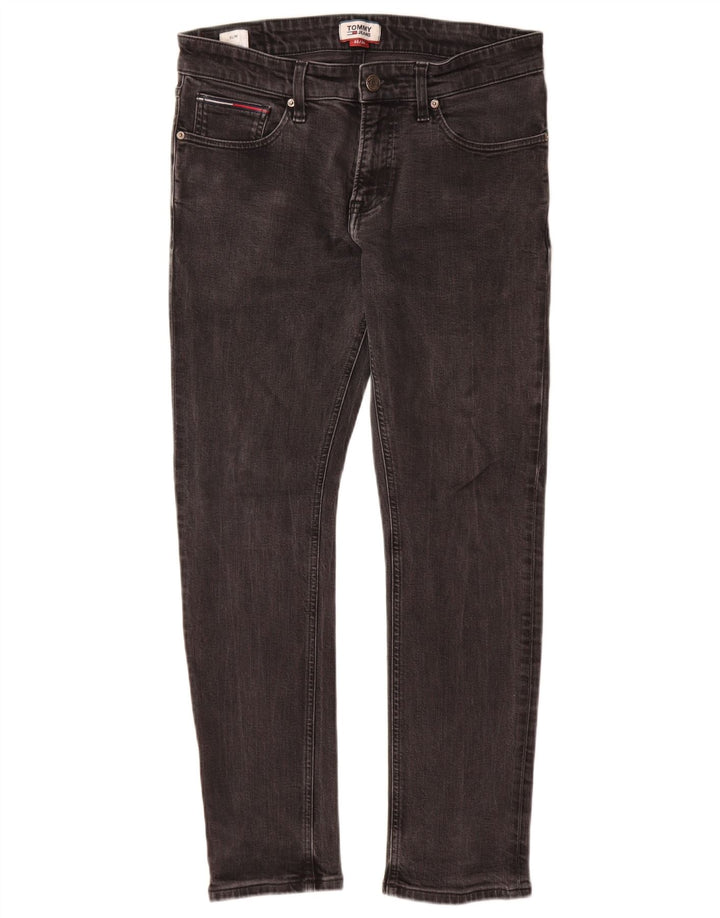 Tommy Hilfiger Herren Slim Jeans W32 L30 Graue Baumwolle