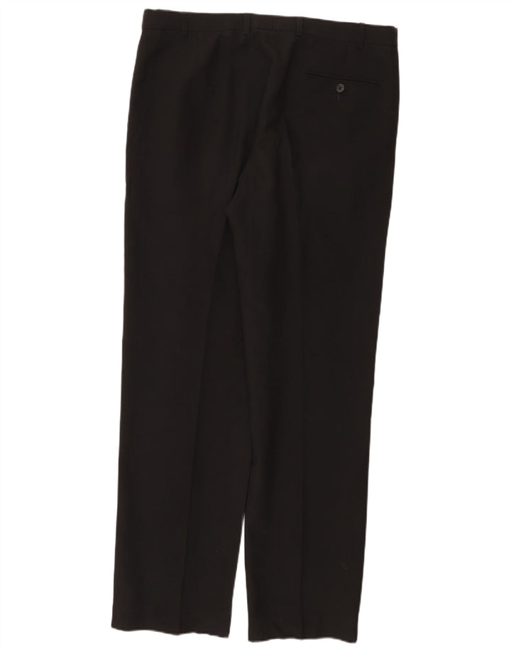 MARKS & SPENCER Herren-Anzughose mit normaler Passform, W36, L33, schwarzes Polyester