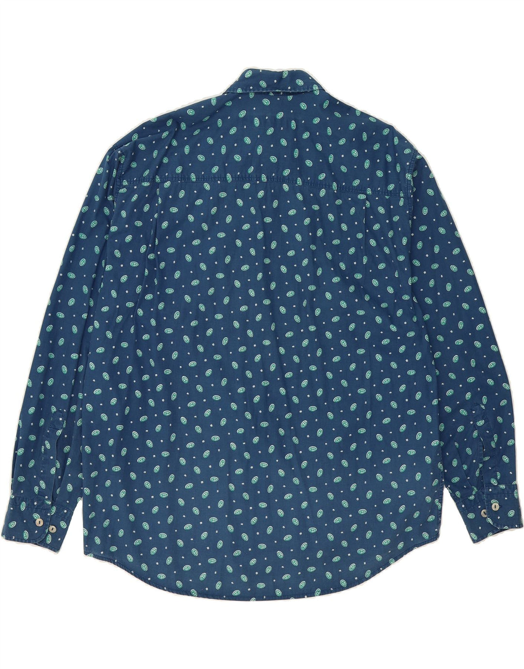 CAVORI Mens Abstract Pattern Shirt Size 43/44 XL Navy Blue Cotton Vintage Cavori and Second-Hand Cavori from Messina Hembry 