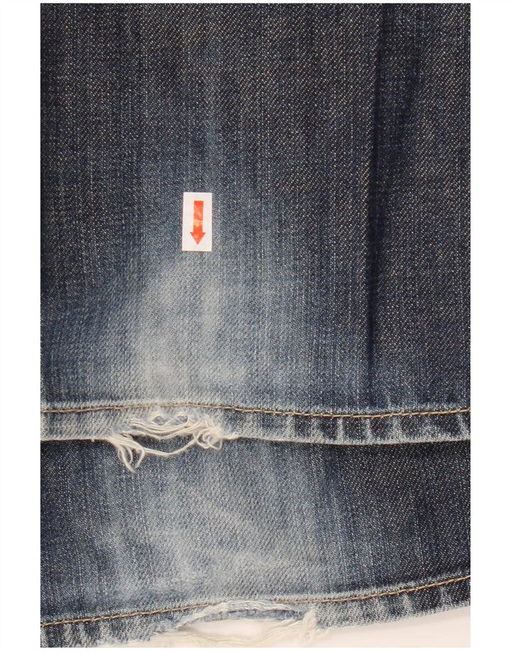 Hugo Boss Herren Straight Jeans W35 L34 Blaue Baumwolle