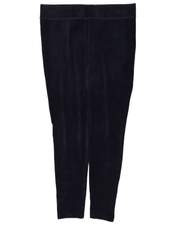 Marks & Spencer Damen Velours-Leggings UK 18 XL Marineblau Baumwolle