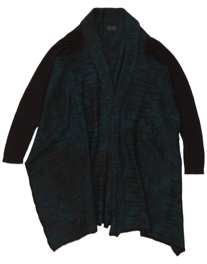 Diesel Damen-Strickjacke, übergroß, lang, Gr. 10, klein, grüne Wolle