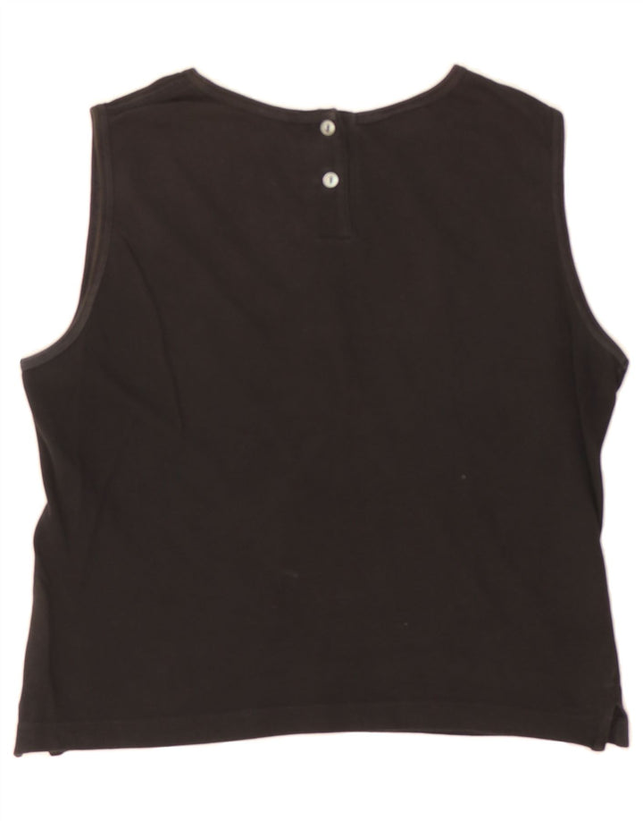 LACOSTE Womens Crop Vest Top Size 44 Large Black Cotton Vintage Lacoste and Second-Hand Lacoste from Messina Hembry 