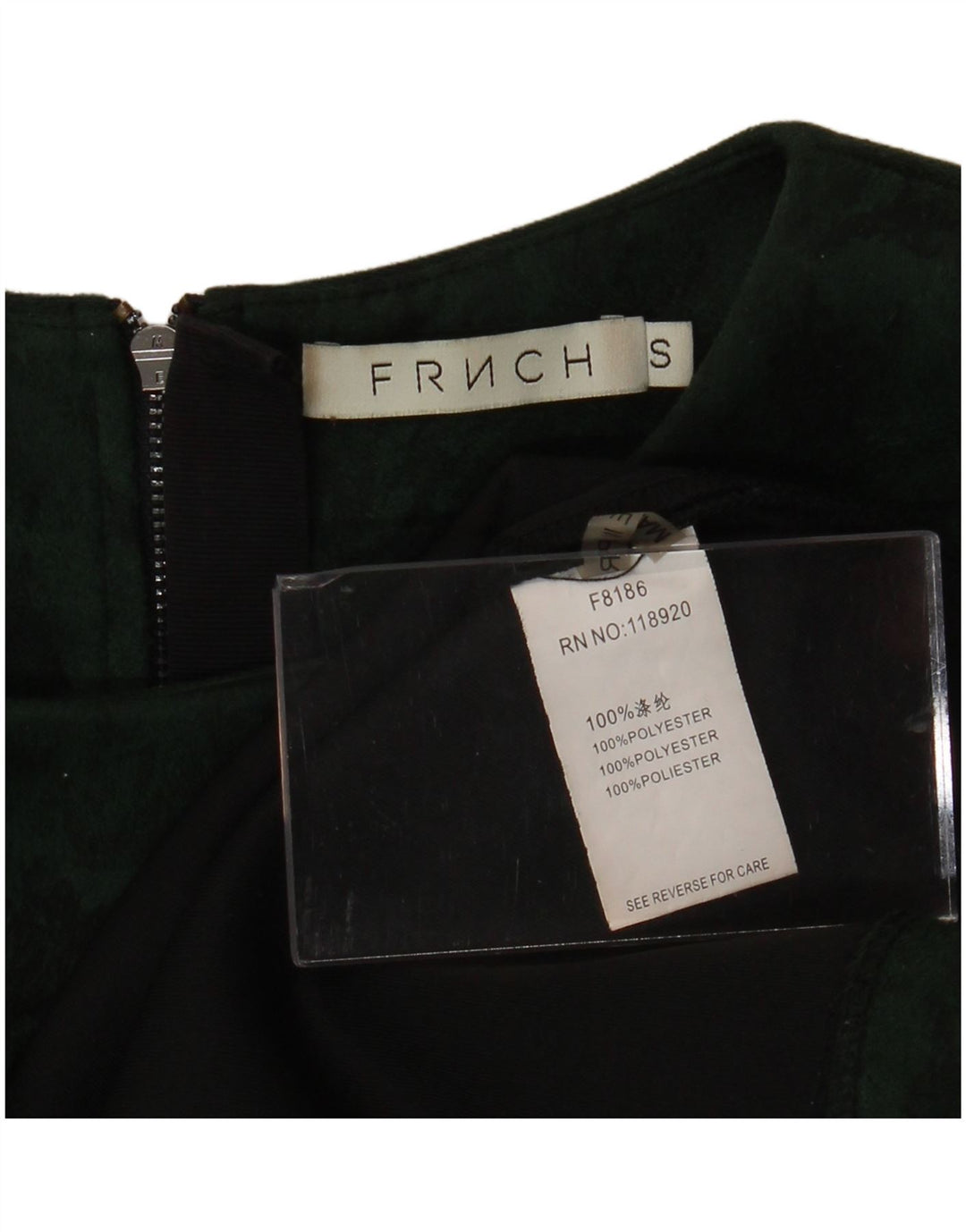 FRNCH Crop-Blusenoberteil für Damen, UK-Größe 46, Größe S, Grün, Blumenmuster, Polyester