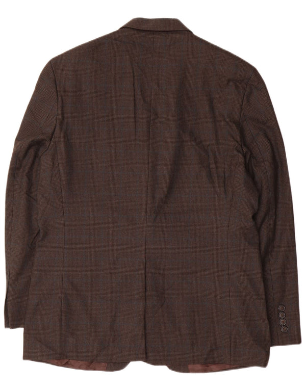 Chaps Herren-Blazer mit 2 Knöpfen, UK 40, groß, braun kariert, Polyester