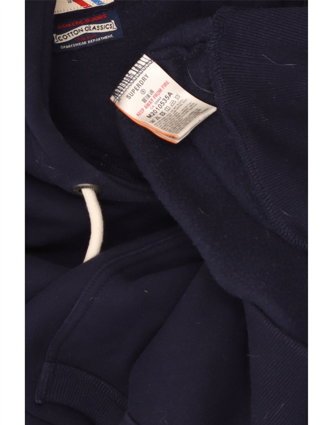 Superdry Herren-Kapuzenpullover mit Grafik, 2XL, Marineblau, Baumwolle