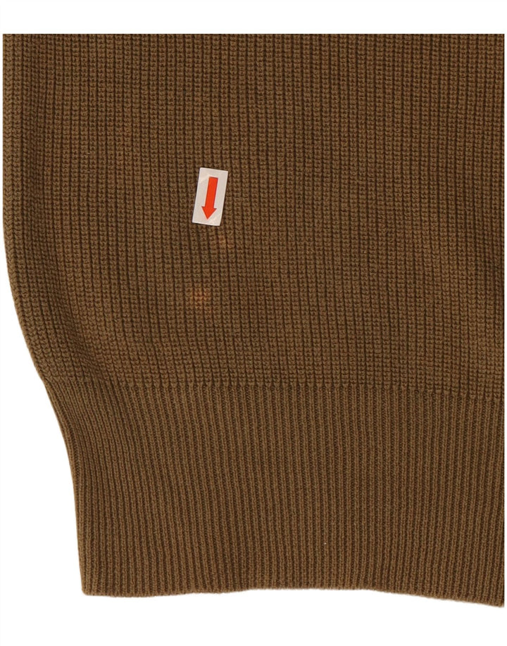 RALPH LAUREN Herren-Pullover mit Rundhalsausschnitt, mittelbraune Baumwolle