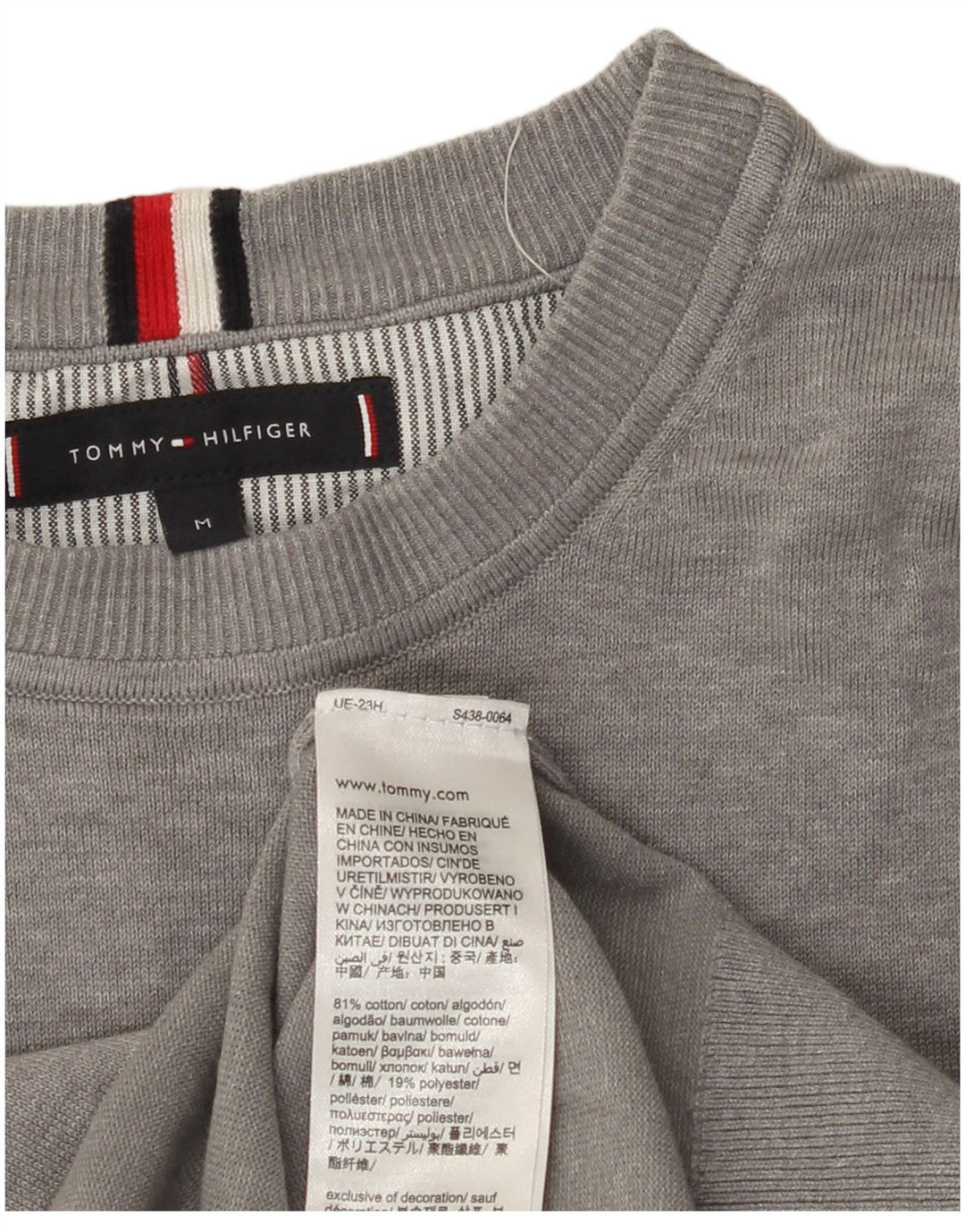 TOMMY HILFIGER Herren Sweatshirt Pullover mittelgraue Baumwolle