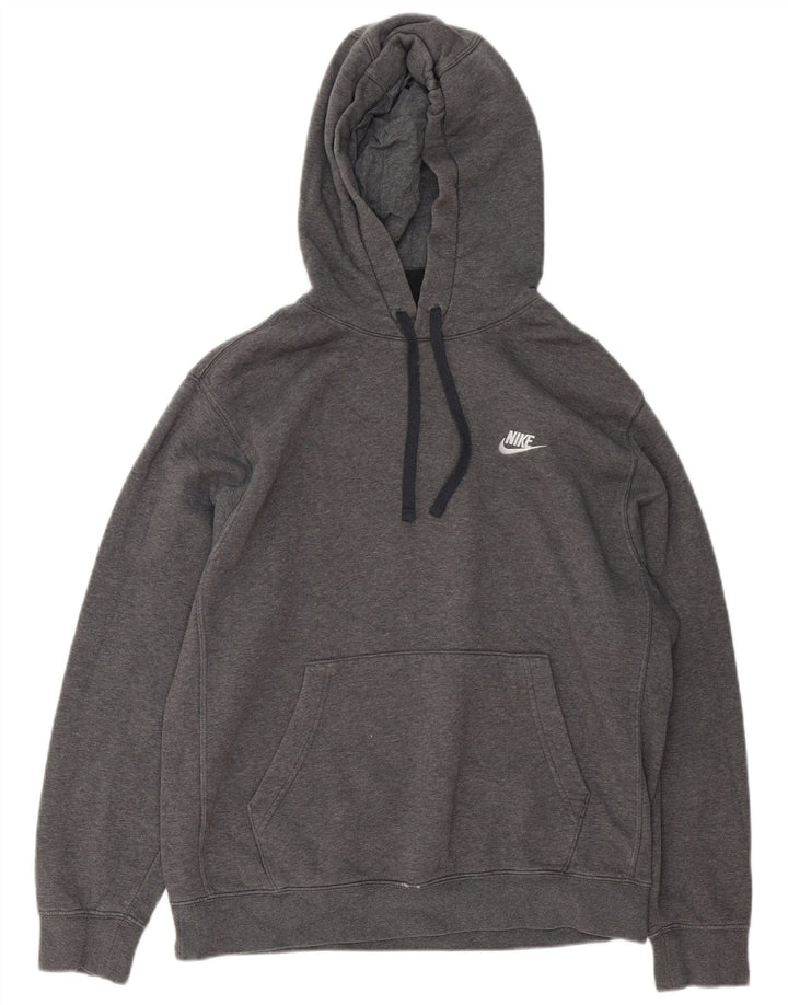 Nike Herren-Kapuzenpullover aus mittelgrau gefleckter Baumwolle