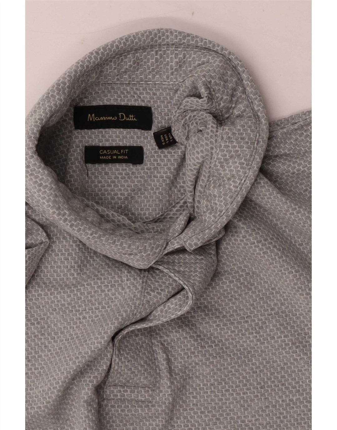 Massimo Dutti Herren-Poloshirt mit lässiger Passform, Größe L, Grau