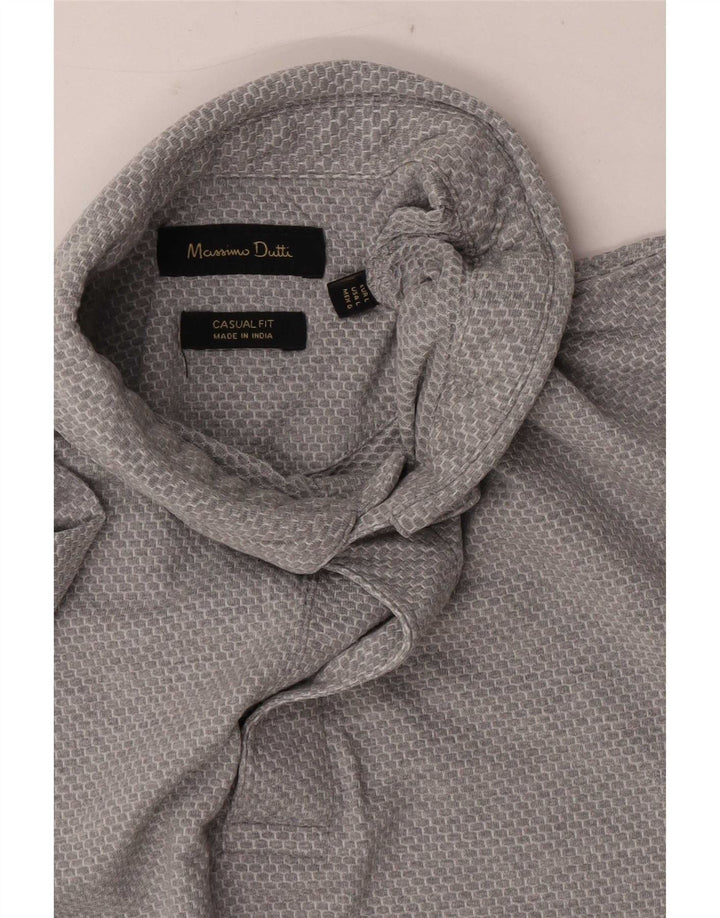 Massimo Dutti Herren-Poloshirt mit lässiger Passform, Größe L, Grau