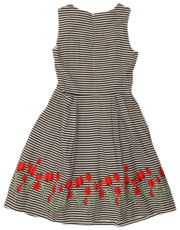 Brooks Brothers Damen A-Linien-Kleid US 8 Medium Off White gestreift