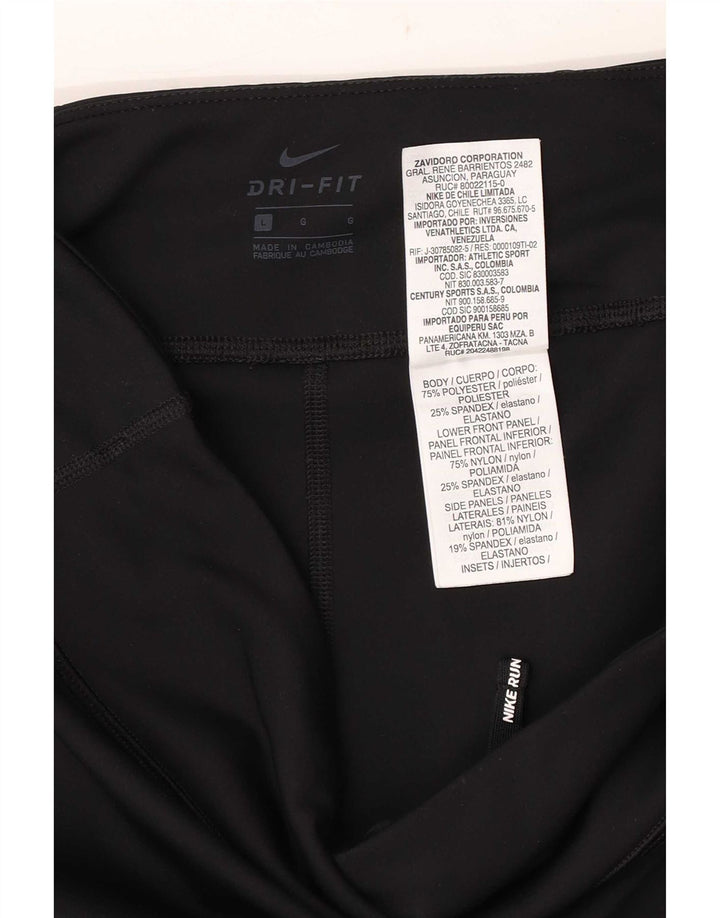 Nike Damen Dri Fit Leggings, groß, aus schwarzem Polyester