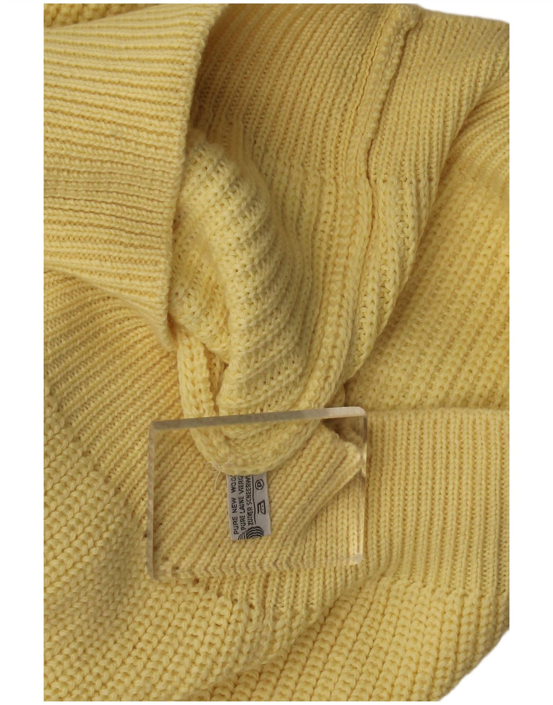Vintage Herren Pullover mit Rundhalsausschnitt Mittelgelbe Wolle