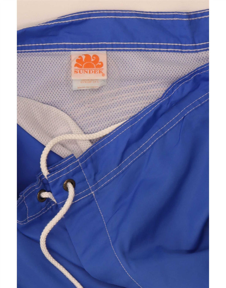 Sundek Herren-Badeshorts aus mittelblauem Colourblock-Nylon