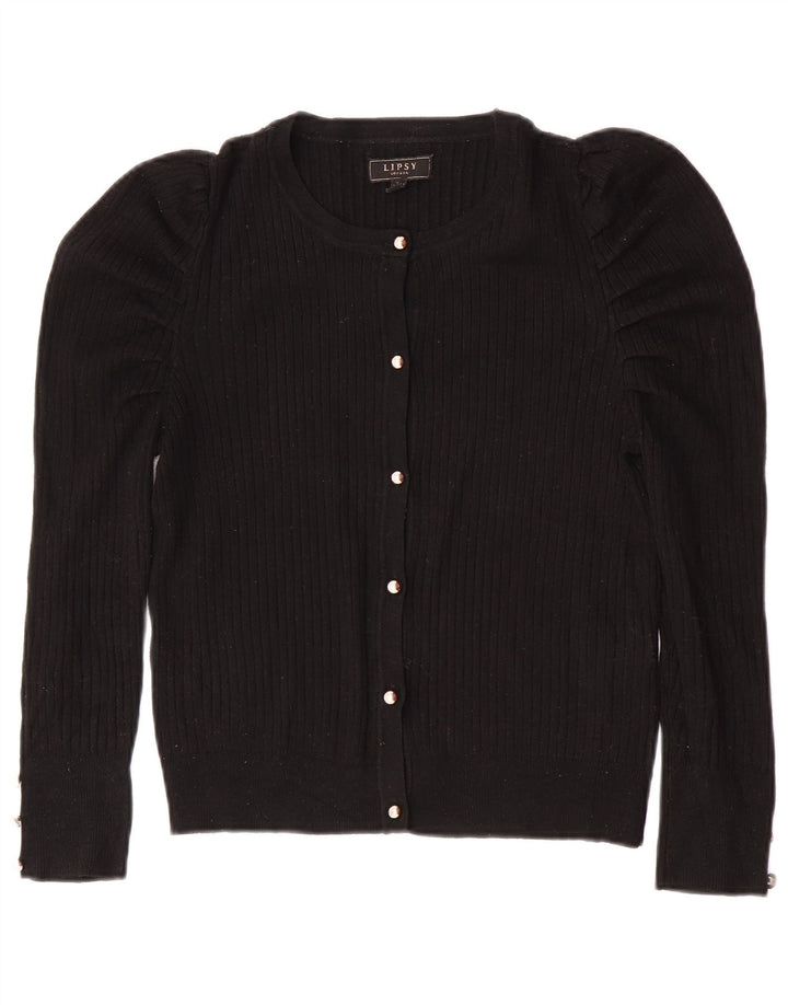 Lipsy Damen-Cardigan-Pullover UK 12 Mittelschwarze Viskose
