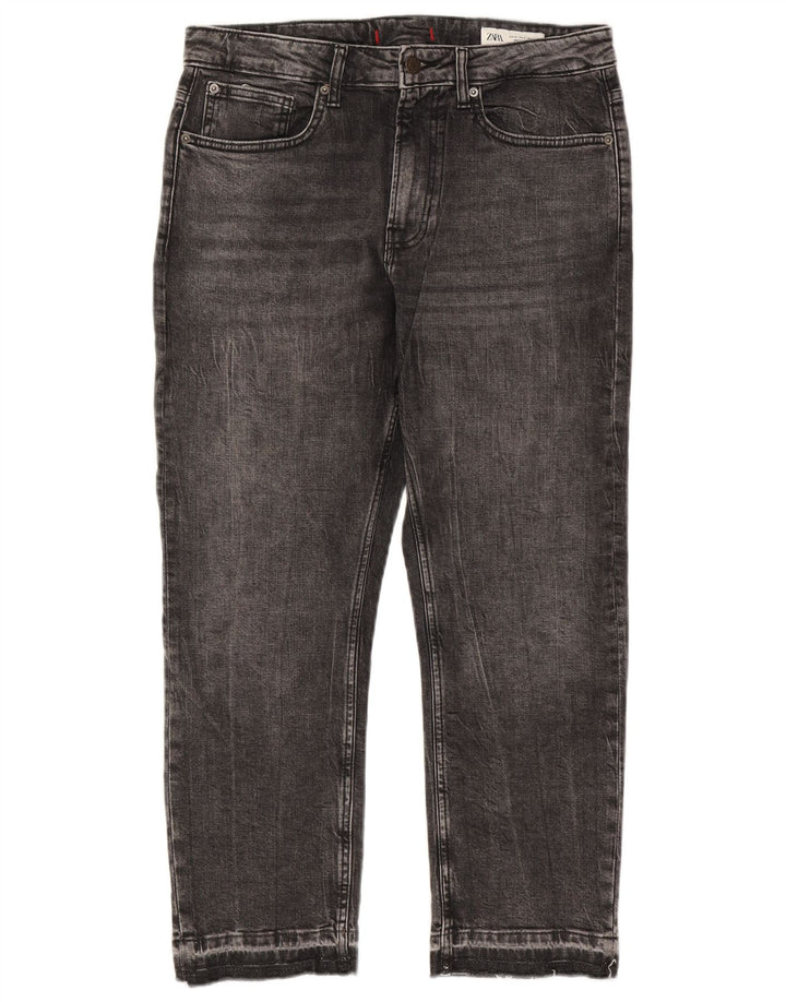 Zara Damen Straight Jeans EU 40 Medium W30 L26 Grau