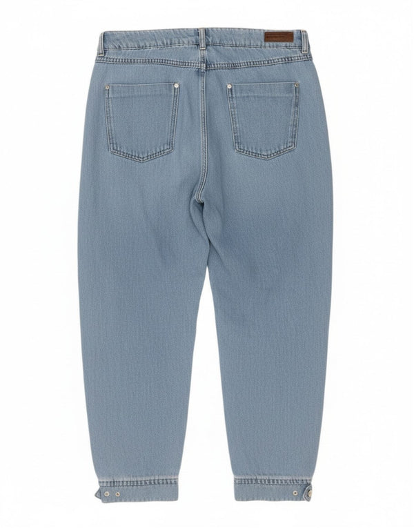 Benetton Damen High Waist Tapered Jeans W31 L27 Blaue Baumwolle