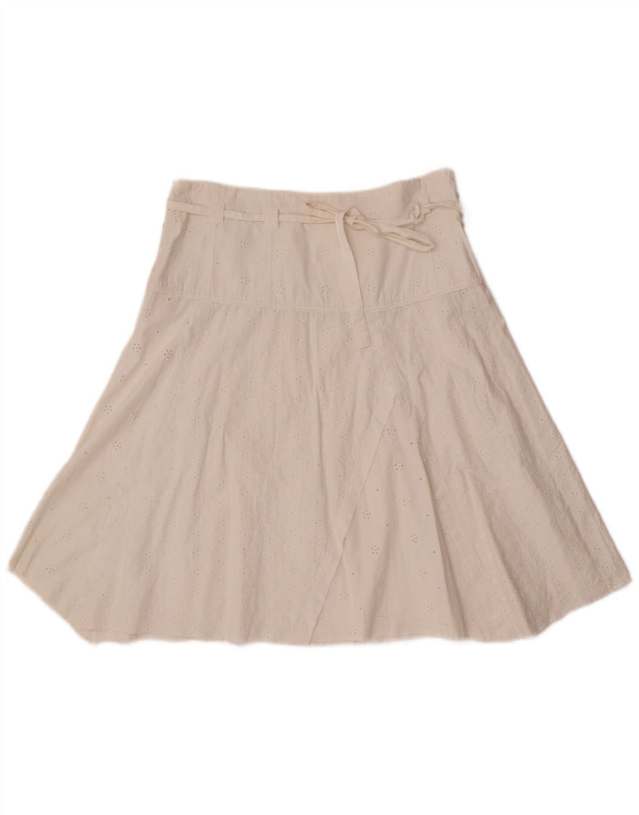 Playlife Damen A-Linienrock IT 42 Medium W30 Weiße Baumwolle