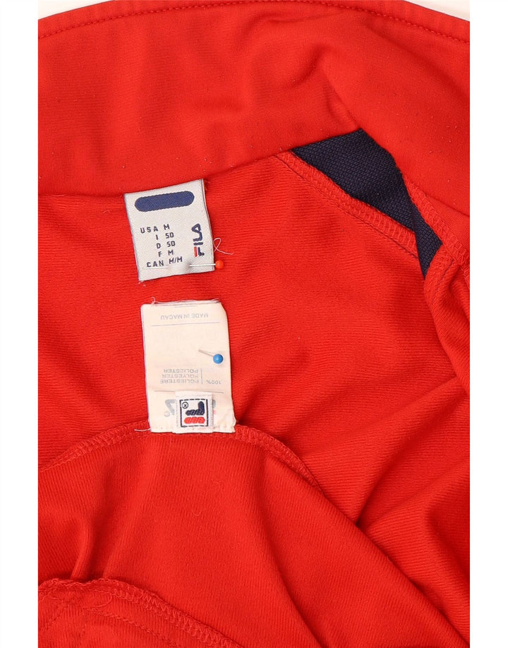 Fila Herren-Trainingsanzug-Oberjacke, Mittelrotes Farbblock-Polyester