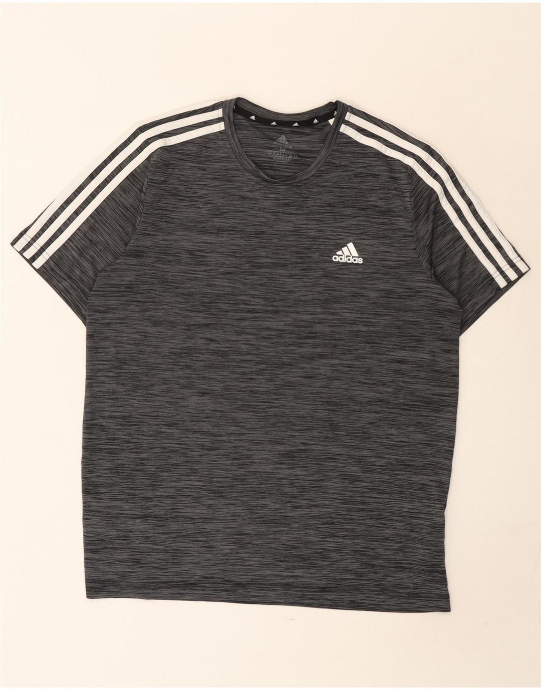 Adidas Herren Aeroready T-Shirt Top Mittelgrau geflecktes Polyester
