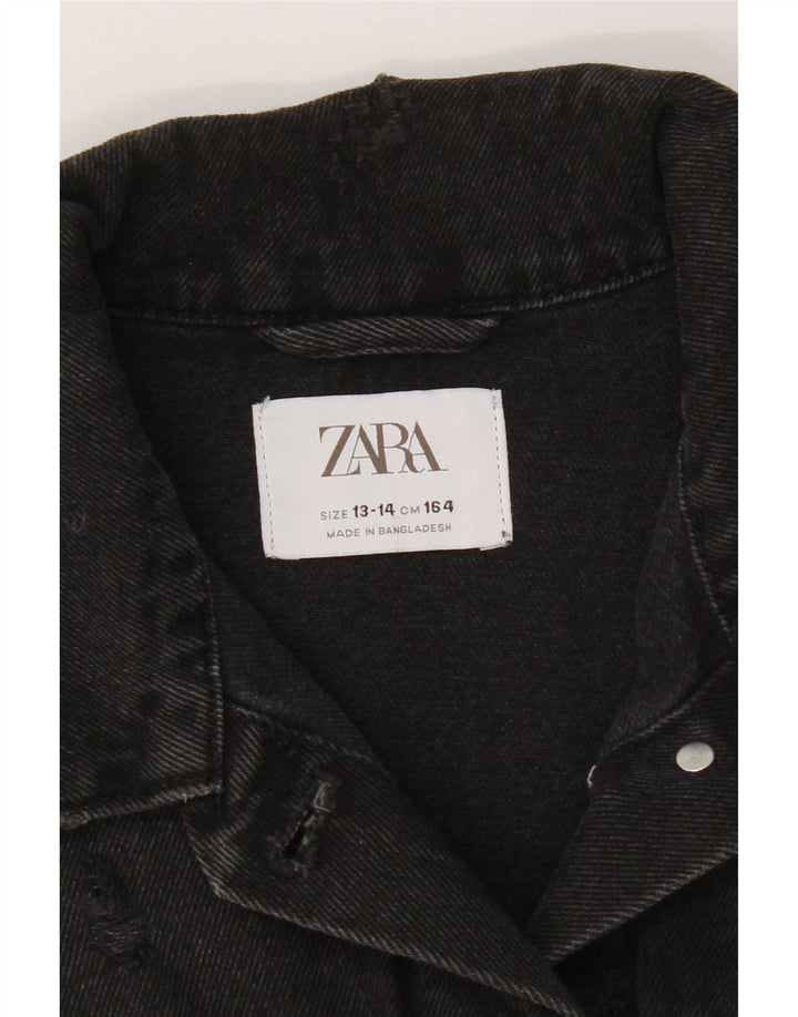 Zara Mädchen Jeansjacke 13-14 Jahre Schwarz