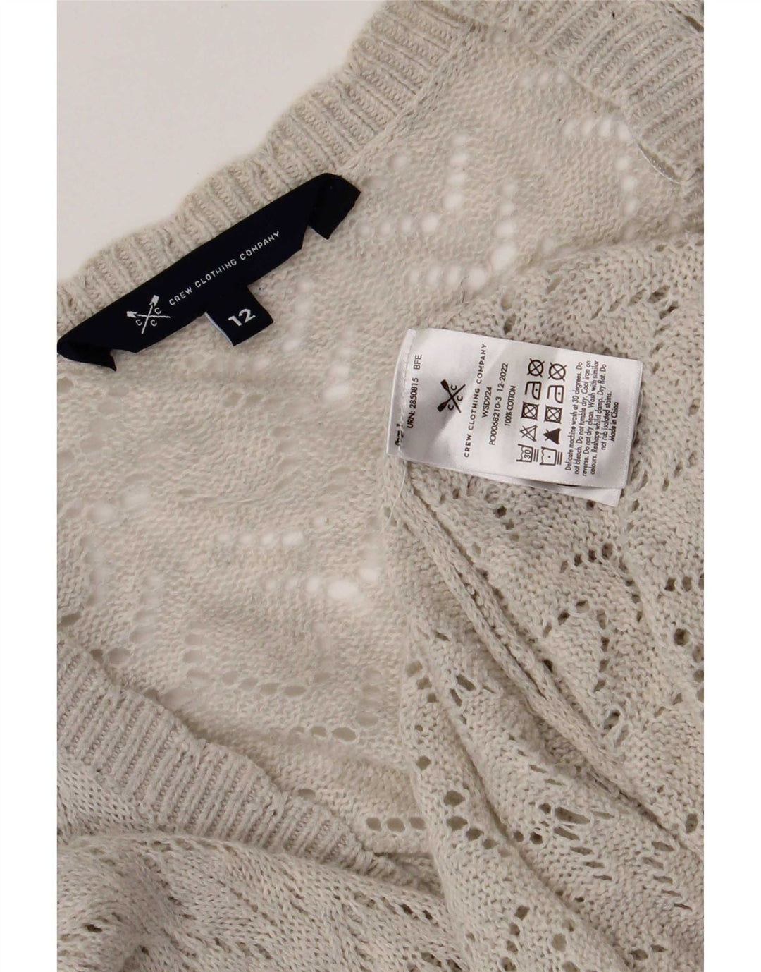 Crew Clothing Damen-Strickjacke in Übergröße, UK 12, mittelgraue Baumwolle