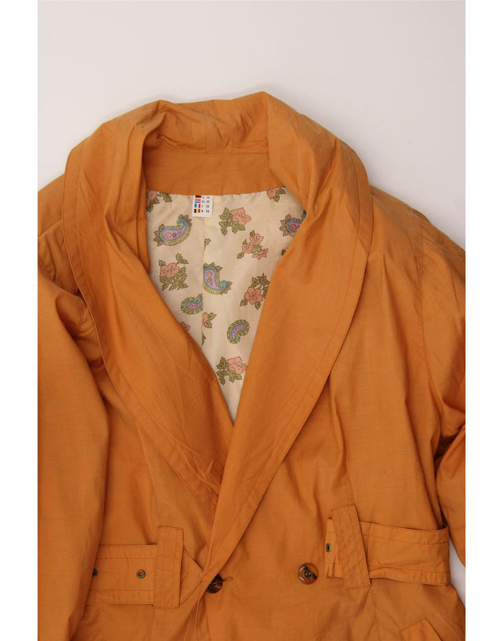 VINTAGE Womens Trench Coat EU 38 Medium Orange Cotton Vintage Vintage and Second-Hand Vintage from Messina Hembry 