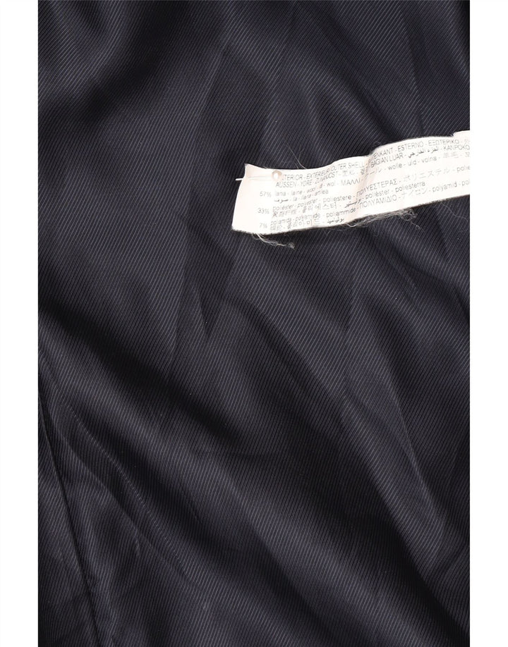 Zweireihiger Damenmantel von Zara, UK 16, Größe L, marineblaue Wolle