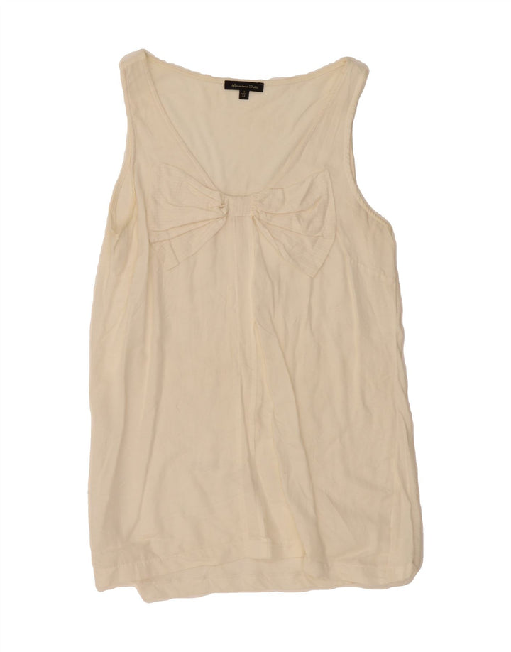 MASSIMO DUTTI Womens Sleeveless Blouse Top UK 12 Medium White Vintage Massimo Dutti and Second-Hand Massimo Dutti from Messina Hembry 
