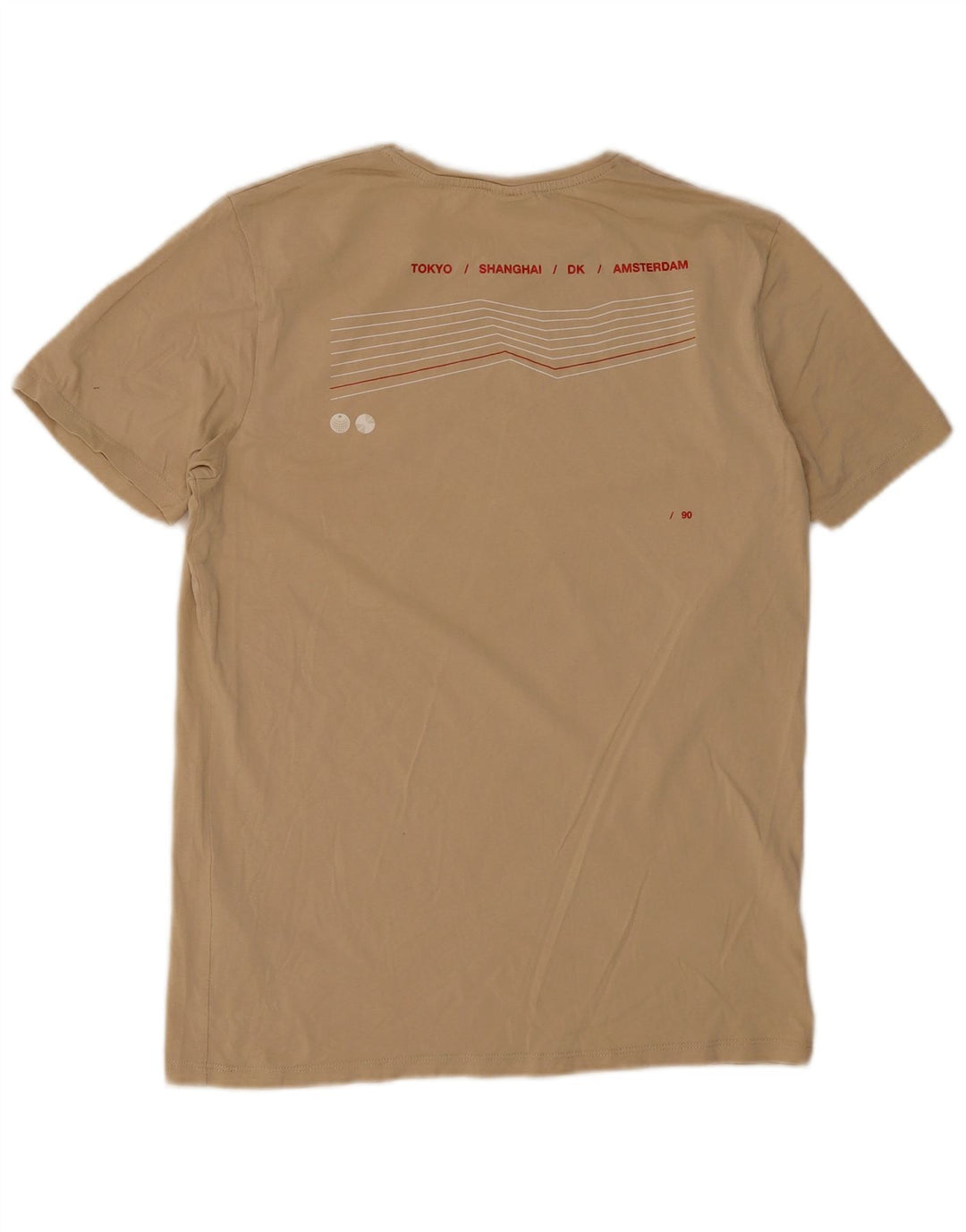 Jack & Jones Herren-T-Shirt mit Grafik, Größe S, beige, Baumwolle