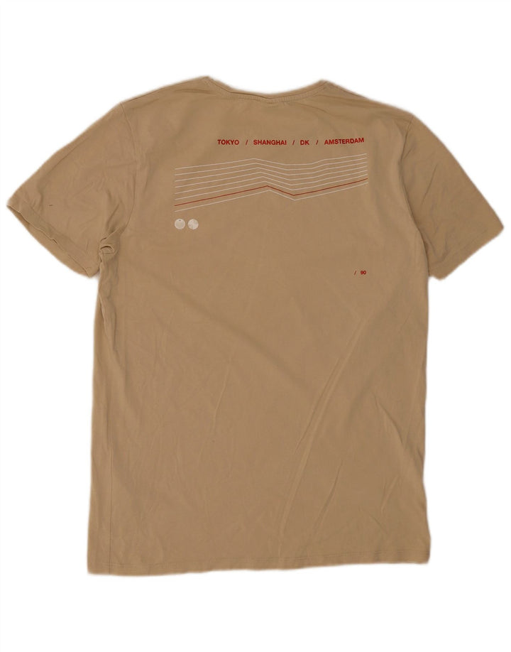 Jack & Jones Herren-T-Shirt mit Grafik, Größe S, beige, Baumwolle