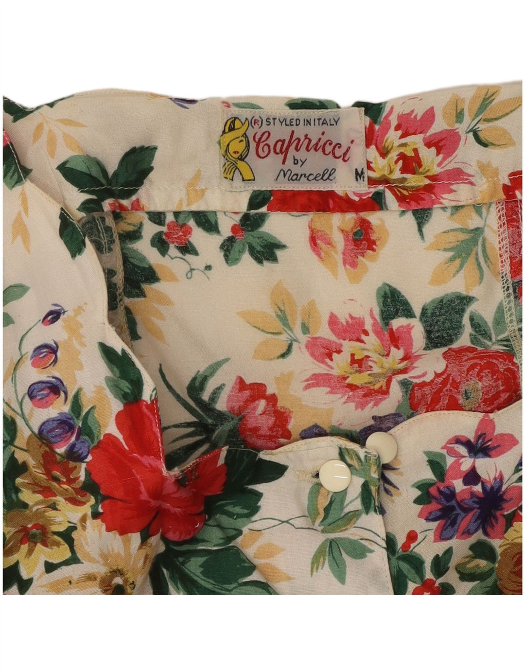 CAPRICCI BY MARCELL Damen Crop Shirt Bluse UK 14 Medium Mehrfarbig