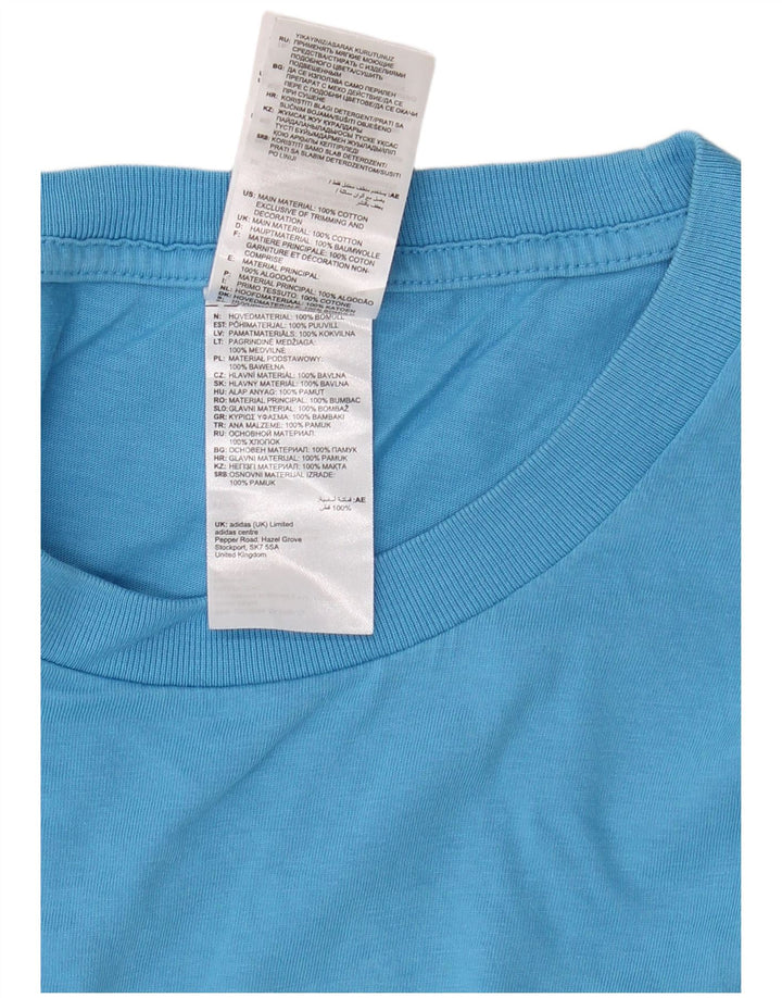 Adidas Herren T-Shirt Top 2XL Blau Baumwolle