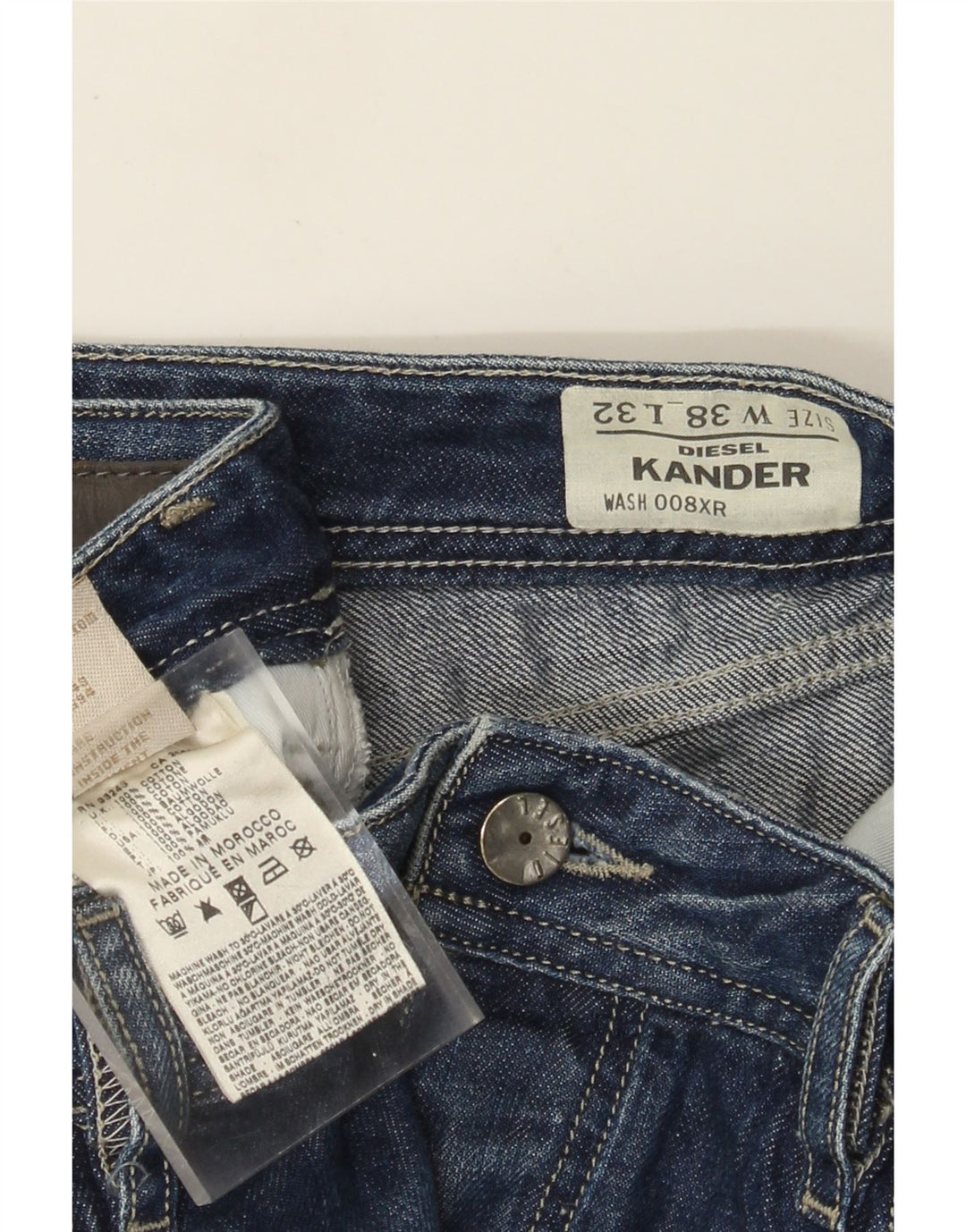 Diesel Herren Kander Straight Jeans W38 L32 Blaue Baumwolle