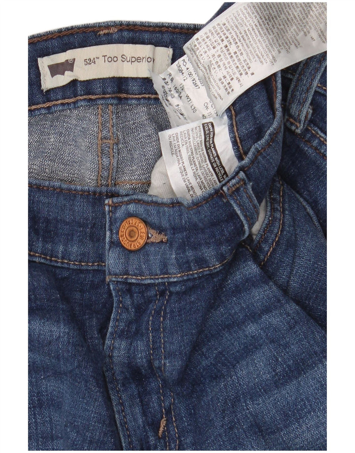 Levi's Damen 524 Super Low Bootcut Jeans W31 L30 Blaue Baumwolle
