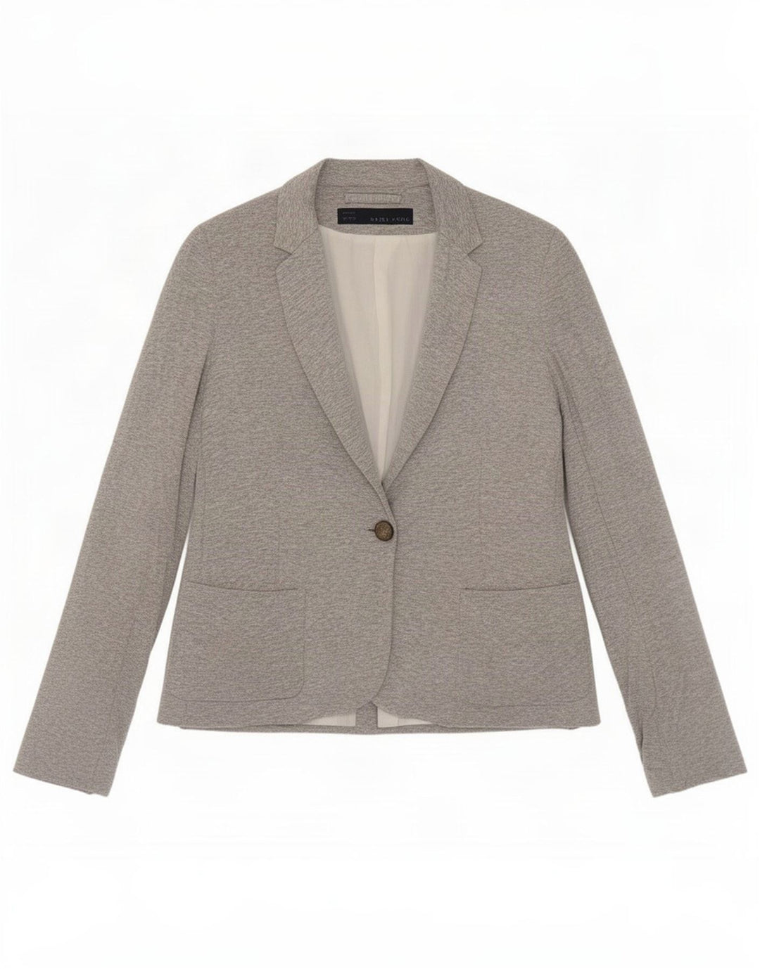 Zara Damen 1-Knopf-Blazerjacke UK 10 Small Grau meliert