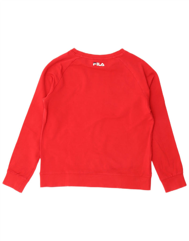 Fila Herren Grafik-Sweatshirt-Pullover aus mittelroter Baumwolle