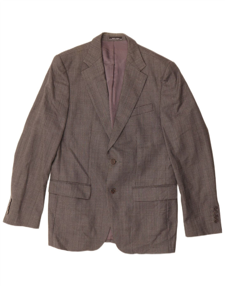 ZARA Herren-Blazer mit 2 Knöpfen, EU 50, mittelgraue Hahnentritt-Viskose
