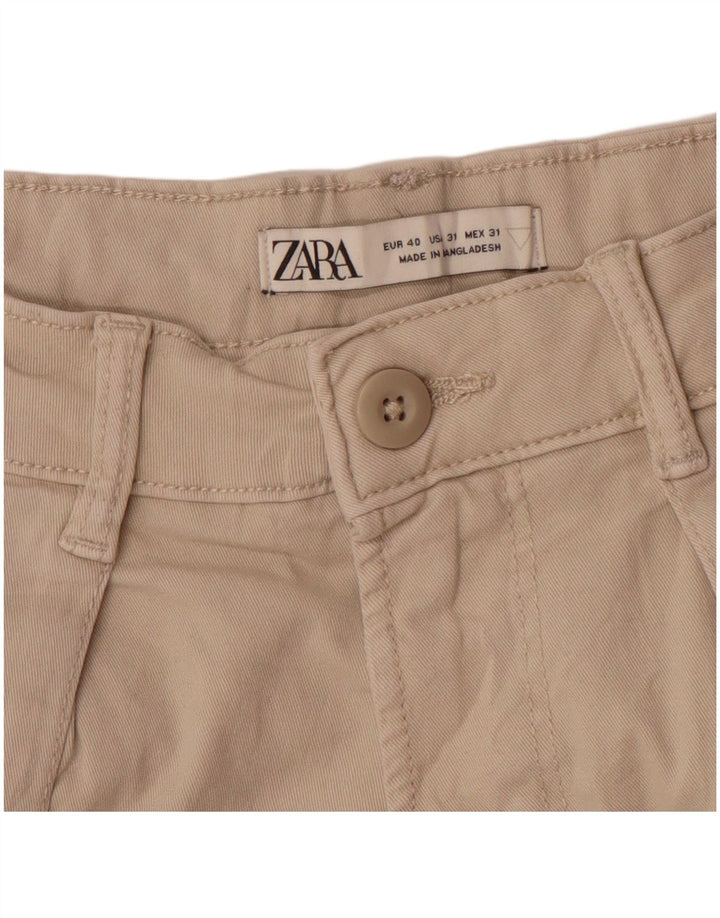ZARA Mens Slim Cargo Trousers EU 40 Medium W31 L28 Beige Cotton