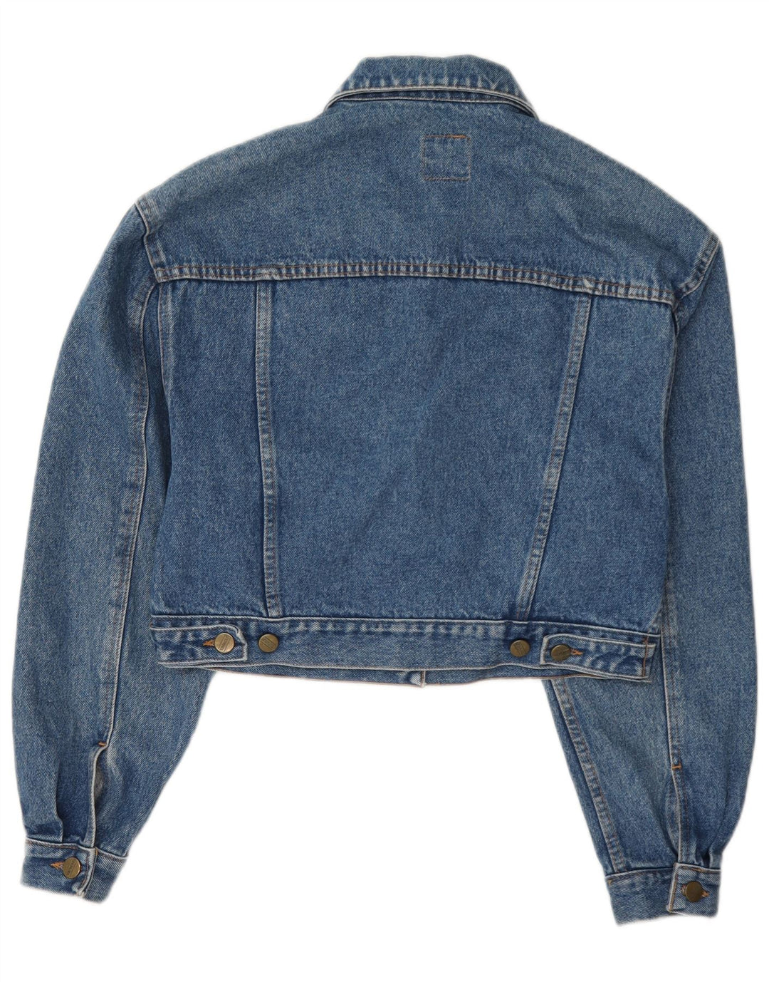 Stefanel Damen Crop Denim Jacke UK 12 Mittelblau