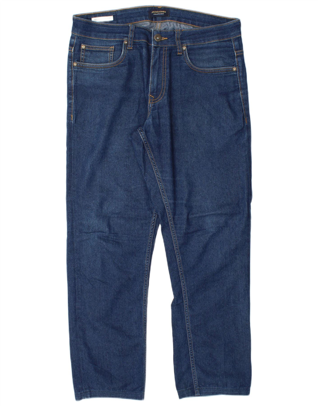 Jack & Jones Herren Clark Straight Jeans W30 L28 Blaue Baumwolle