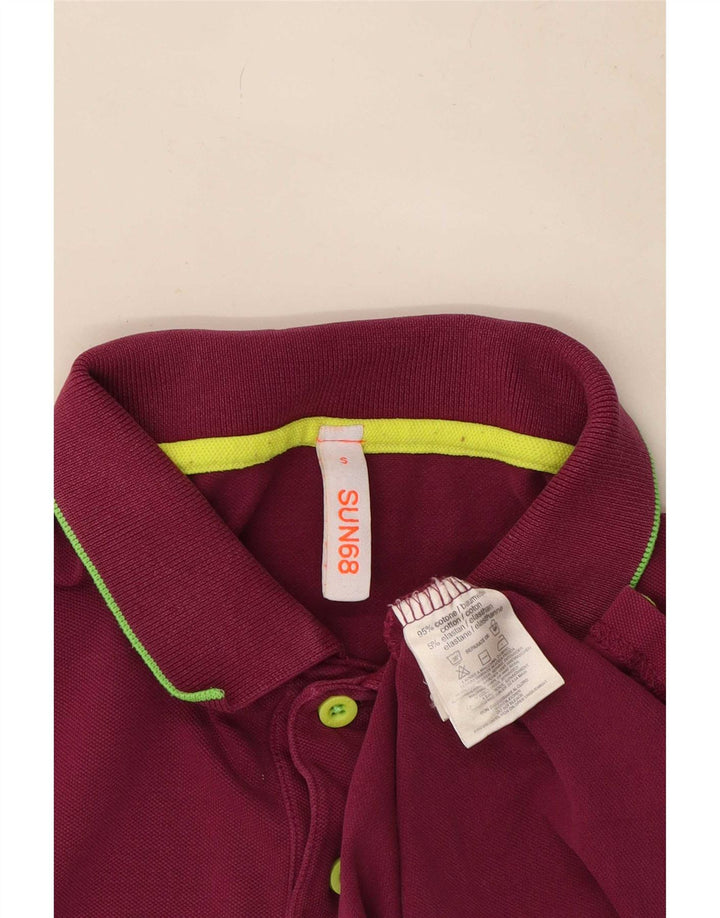 Sun68 Herren-Poloshirt, Größe S, Lila, Colourblock-Baumwolle