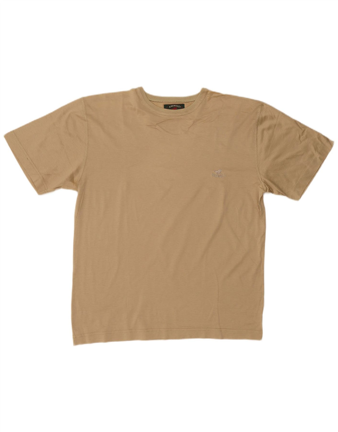 VINTAGE Mens T-Shirt Top IT 52 Large Beige Cotton