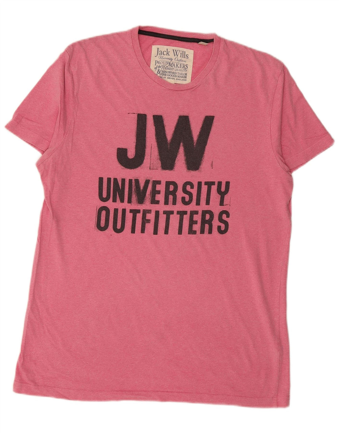 JACK WILLS Herren-T-Shirt mit Grafik, Größe S, rosa, Baumwolle